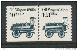 USA 1985 Scott # 2130. Transportation Issue: Oil Wagon 1980s, Pair, MNH (**). - Rollen