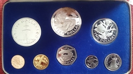 BARBADOS SILVER PROOF SET DOLLARS 1974 - Barbados