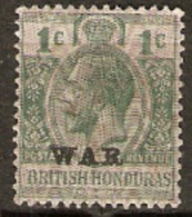 British Honduras 1917-8 SG 116  1cent Overprinted War Fine Used - British Honduras (...-1970)