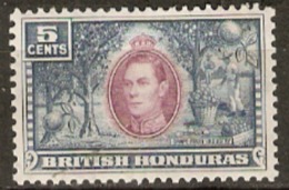 British Honduras 1938 SG 154 5c Mounted Mint - Honduras Británica (...-1970)