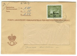 Liechtenstein // 1954 // Lettre Remboursement Du Service Philatélique 1er Jour - Cartas & Documentos