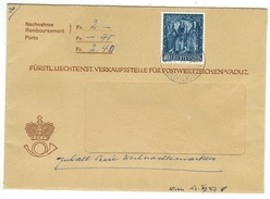 Liechtenstein // 1957 // Lettre Remboursement Du Service Philatélique 1er Jour - Covers & Documents