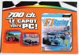 Carte Postale Publicitaire F1 Racing Simulation Jeu Vidéo PC Ubi Soft 1997 - Merchandising