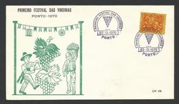Portugal Cachet Commémoratif Festival Du Vin Porto 1970 Event Postmark Wine Festival - Vins & Alcools