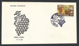 Portugal Cachet Commémoratif  Expo Philatelique Torres Vedras Raisins Vin 1982 Event Postmark Stamp Expo Wine Grapes - Vins & Alcools