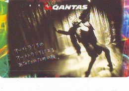 Télécarte  JAPON *  QANTAS * FEMME * AUSTRALIE  (2291) Phonecard JAPAN * Airplane * Flugzeug AVION * AIRLINE - Avions