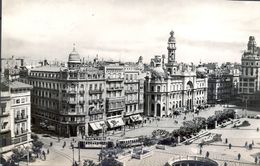 1956 , VALENCIA , PLAZA DEL CAUDILLO ,  TARJETA POSTAL CIRCULADA - Valencia