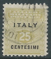 1943 OCCUPAZIONE ANGLO AMERICANA SICILIA 25 CENT - R13-7 - Occ. Anglo-américaine: Sicile