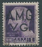 1945-47 TRIESTE AMG VG USATO IMPERIALE EFFIGIE 1 LIRA - R14-8 - Oblitérés