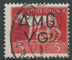 1945-47 TRIESTE AMG VG USATO IMPERIALE LUPA 5 LIRE - R14-9 - Used
