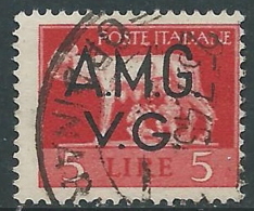 1945-47 TRIESTE AMG VG USATO IMPERIALE LUPA 5 LIRE - R14-9 - Gebraucht