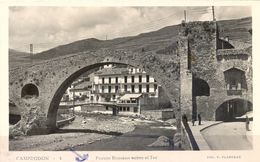 1949 , GERONA - CAMPRODON , PUENTE ROMANO SOBRE EL RIO TER , TARJETA POSTAL CIRCULADA - Gerona
