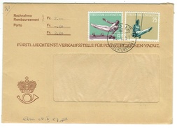Liechtenstein // 1957 // Lettre Remboursement Du Service Philatélique 1er Jour - Briefe U. Dokumente