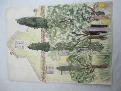 Dessin Gouache/ Provence ? /Dessin Original/ Mi XXéme Siécle        GRAV256 - Estampes & Gravures