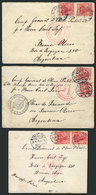 GERMANY 3 Covers Sent To Argentina Between AUG And NOV/1915, All CENSORED, Very - Andere & Zonder Classificatie