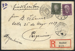 GERMANY Registered Cover Sent From Bruchsal To Pergamino On 5/JA/1932, VF Quali - Otros & Sin Clasificación