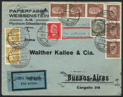 GERMANY Airmail Cover Sent From Pforzheim-Dillweissenstein To Buenos Aires On 8 - Other & Unclassified