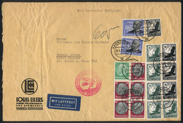 GERMANY Airmail Cover Sent From Hannover To Buenos Aires On 20/AP/1938 With Hig - Otros & Sin Clasificación