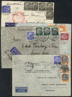 GERMANY 4 Airmail Covers Sent To Buenos Aires In 1939, Nice Postages And Postal - Autres & Non Classés