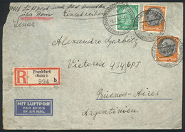 GERMANY Registered Airmail Cover (with Original Letter Included) Sent From Fran - Altri & Non Classificati