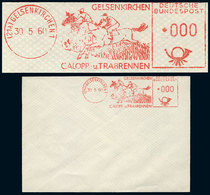 GERMANY Cover With TEST Machine Cancel, With Value 000, Topic HORSES, Excellent - Altri & Non Classificati