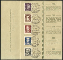 EAST GERMANY Yvert 52/56, 1949 Goethe Bicentennial, Cpl. Set Of 5 Values On A C - Autres & Non Classés