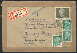 EAST GERMANY Registered Cover Sent From Gera To Buenos Aires On 20/NO/1952 Fran - Other & Unclassified