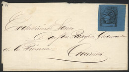 ARGENTINA GJ.3, 3c. Blue, Beautiful Example Of Immense Margins Franking A Folde - Corrientes (1856-1880)