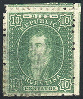 ARGENTINA GJ.21b, 10c. CLEAR Impression, Splendid Example With Huge Margins (wi - Unused Stamps