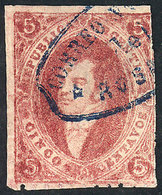 ARGENTINA GJ.25, 4th Printing, Purplish Rose Color (scarce!), Used In Rosario, - Ongebruikt