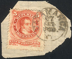 ARGENTINA GJ.37, An Example MUCH WIDER Than Normal, Tied On Fragment By Datesta - Other & Unclassified