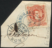 ARGENTINA "GJ.38, On Fragment With Rare Blue Cancel Of ""ESTAFETA AMBULANTE DEL - Altri & Non Classificati