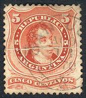 ARGENTINA GJ.38, With VARIETY: Horizontal Paper Fold (notable Varieties Are Ver - Altri & Non Classificati