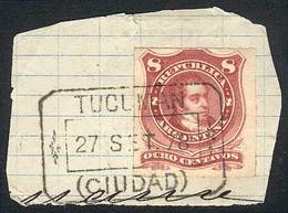 ARGENTINA GJ.49, On Fragment With Complete Rectangular Datestamp Of TUCUMAN, VF - Otros & Sin Clasificación