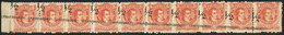 ARGENTINA "GJ.60o, Strip Of 10 With VERY SHIFTED SURCHARGE Variety, And Right S - Altri & Non Classificati