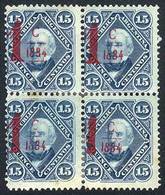 ARGENTINA "GJ.74 + 74a, Block Of 4, Bottom Stamps With ""no Line Below 1884"" V - Andere & Zonder Classificatie