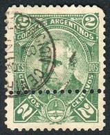 ARGENTINA GJ.82, 2c. Vicente Lopez With Variety: DOUBLE Horizontal Perforation, - Otros & Sin Clasificación