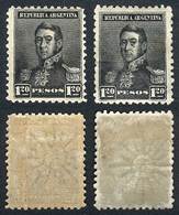 ARGENTINA GJ.187, 2 Examples, Normal And INVERTED Watermark, VF! - Other & Unclassified