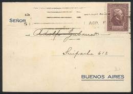 ARGENTINA GJ.526, 1921 2c. Mitre, Franking A Card Used On 5/AU/1921 In Buenos A - Andere & Zonder Classificatie
