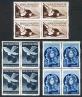 ARGENTINA GJ.836/8, 1939 Fonopost, Set Of 3 Values In Mint BLOCKS OF 4, Fronts - Andere & Zonder Classificatie