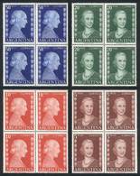 ARGENTINA GJ.1019/22, 1952 Eva Peron 5P. To 50P., Blocks Of 4 Of The High Value - Andere & Zonder Classificatie