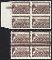 ARGENTINA GJ.1045, 1P. Cattle, 2 Blocks Of 4 With Variety: Thick Horizontal Lin - Autres & Non Classés