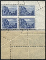 ARGENTINA GJ.1137, 3P. Zapata Slope, Block Of 4 With Notable Perforation Variet - Andere & Zonder Classificatie