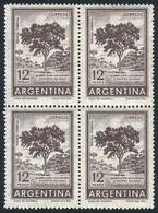 ARGENTINA GJ.1144, 1959/64 12P. Quebracho Tree, Block Of 4, Offset Printing, VF - Andere & Zonder Classificatie