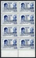 ARGENTINA GJ.1173, Buenos Aires City Hall $10.70, Block Of 8 With Many PAPER FO - Andere & Zonder Classificatie