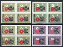 ARGENTINA GJ.1248, Industry, TRIAL COLOR PROOFS: 4 Different Imperforate Blocks - Andere & Zonder Classificatie