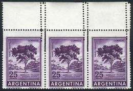 ARGENTINA GJ.1312, 1965/8 25P. Quebracho Tree Printed On Chalky Paper, Strip Of - Andere & Zonder Classificatie
