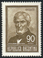 ARGENTINA GJ.1320B, 90P. Brown (size 27 X 37.5 Mm), Printed On CHALKY PAPER, MN - Andere & Zonder Classificatie