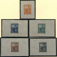 ARGENTINA LIBERTY SEATED, Unadopted Design, Set Of 5 Die Essays Without Denomin - Servizio