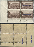 ARGENTINA GJ.716b, 1P. Cattle, Block Of 4 WITH AND WITHOUT OVERPRINT Var., Prod - Service